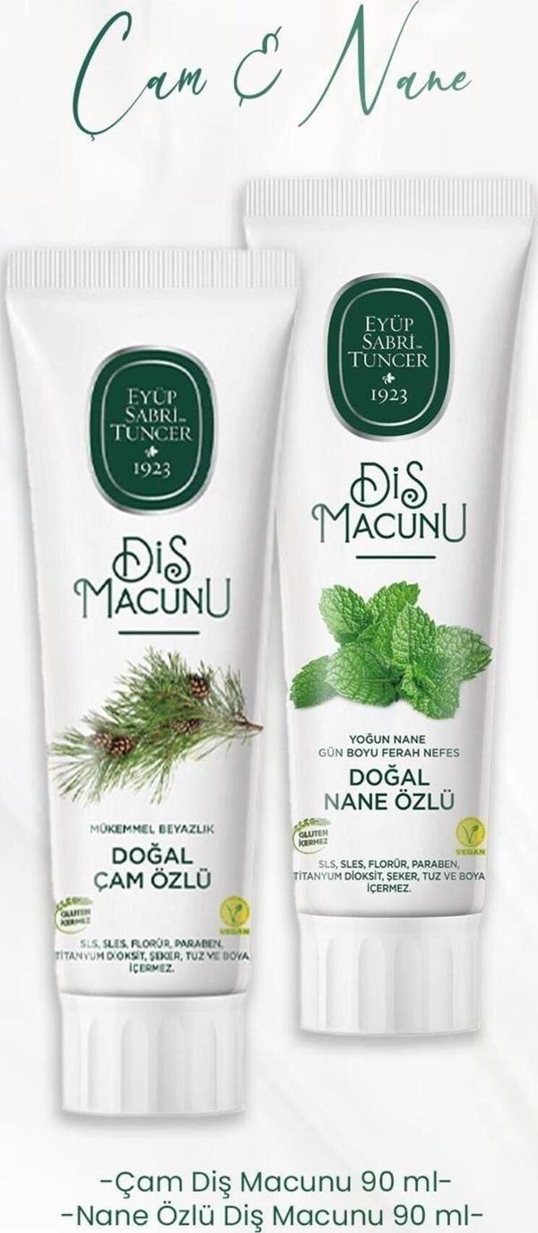Eyüp Sabri Tuncer Diş Macunu Çam Özlü 90 Ml Ve Nane Özlü 90 Ml - Image 1