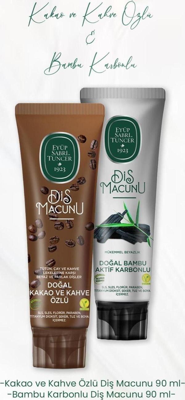 Eyüp Sabri Tuncer Diş Macunu Kakao Ve Kahve Özlü 90 Ml Ve Bambu Karbonlu 90 Ml - Image 1
