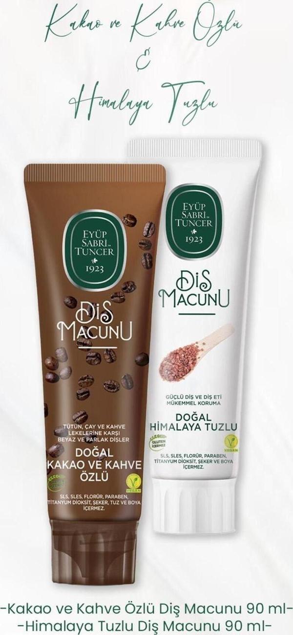 Eyüp Sabri Tuncer Diş Macunu Kakao Ve Kahve Özlü 90 Ml Ve Himalaya Tuzlu 90 Ml - Image 1