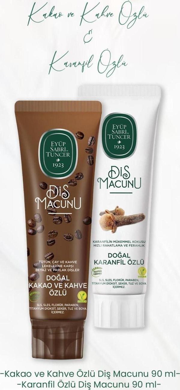 Eyüp Sabri Tuncer Diş Macunu Kakao Ve Kahve Özlü 90 Ml Ve Karanfil Özlü 90 Ml - Image 1