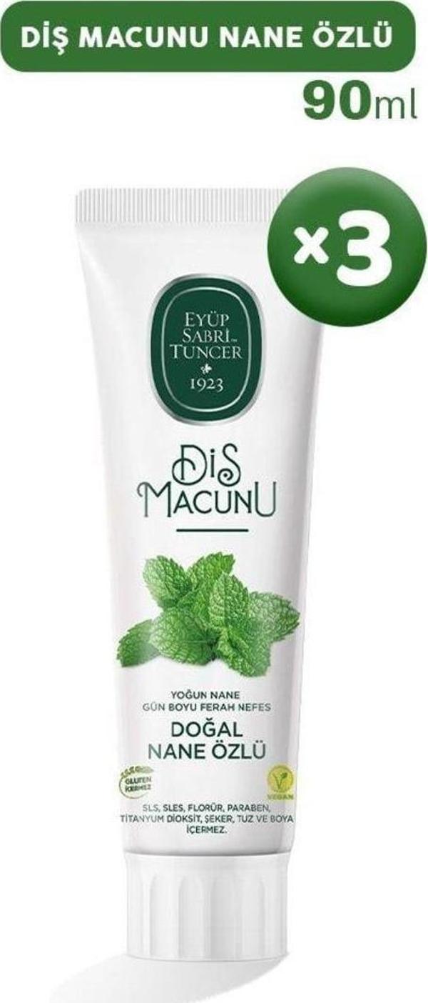 Eyüp Sabri Tuncer Diş Macunu Nane Özlü 90 Ml X 3 - Image 1