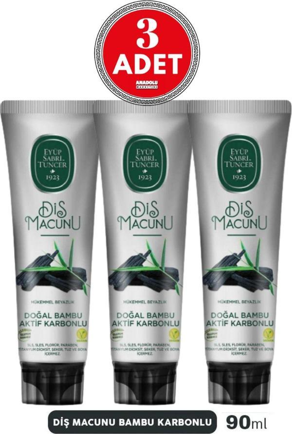 Eyüp Sabri Tuncer Doğal Bambu Karbonlu Diş Macunu 90 Ml 3 Adet - Image 1