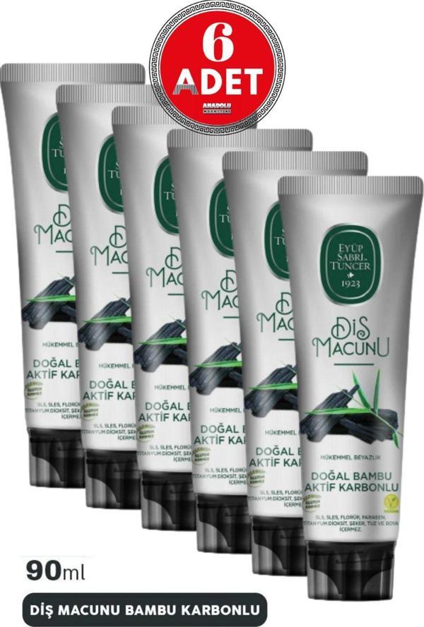 Eyüp Sabri Tuncer Doğal Bambu Karbonlu Diş Macunu 90 Ml 6 Adet - Image 1