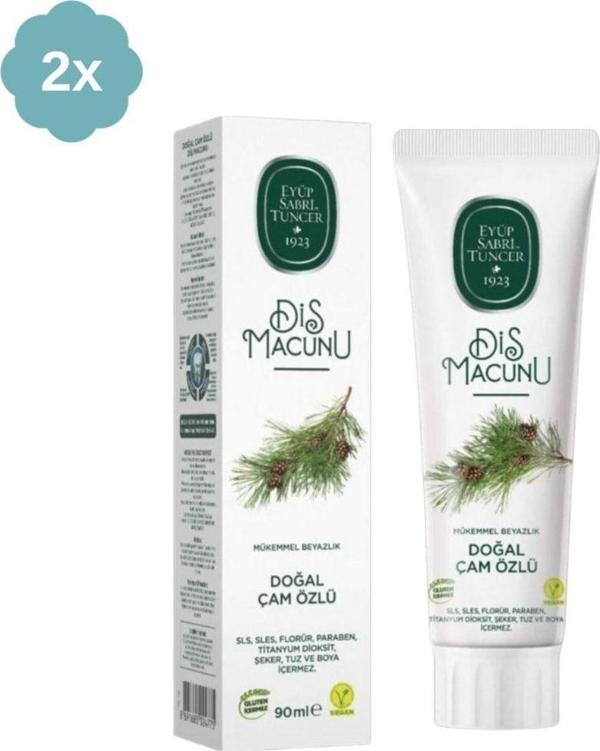 Eyüp Sabri Tuncer Doğal Çam Özlü Diş Macunu 90 Ml X 2 Adet - Image 1