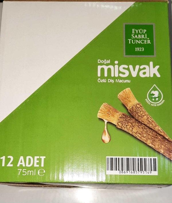 Eyüp Sabri Tuncer Doğal Misvak Özlü Diş Macunu 75 Ml 12 Adet - Image 1