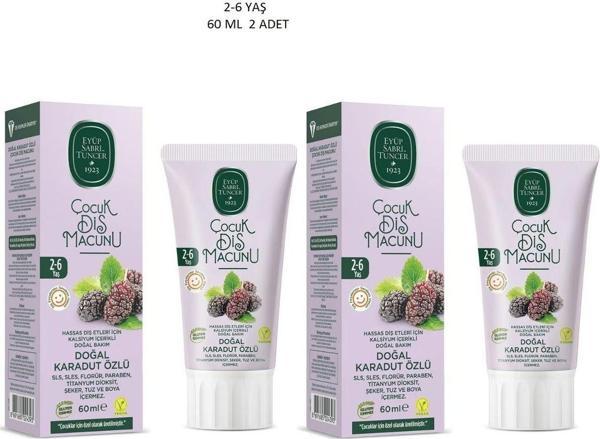 Eyüp Sabri Tuncer Yeni 2-6 Yaş Doğal Karadut Özlü Diş Macunu 60 Ml X 2 Adet - Image 1