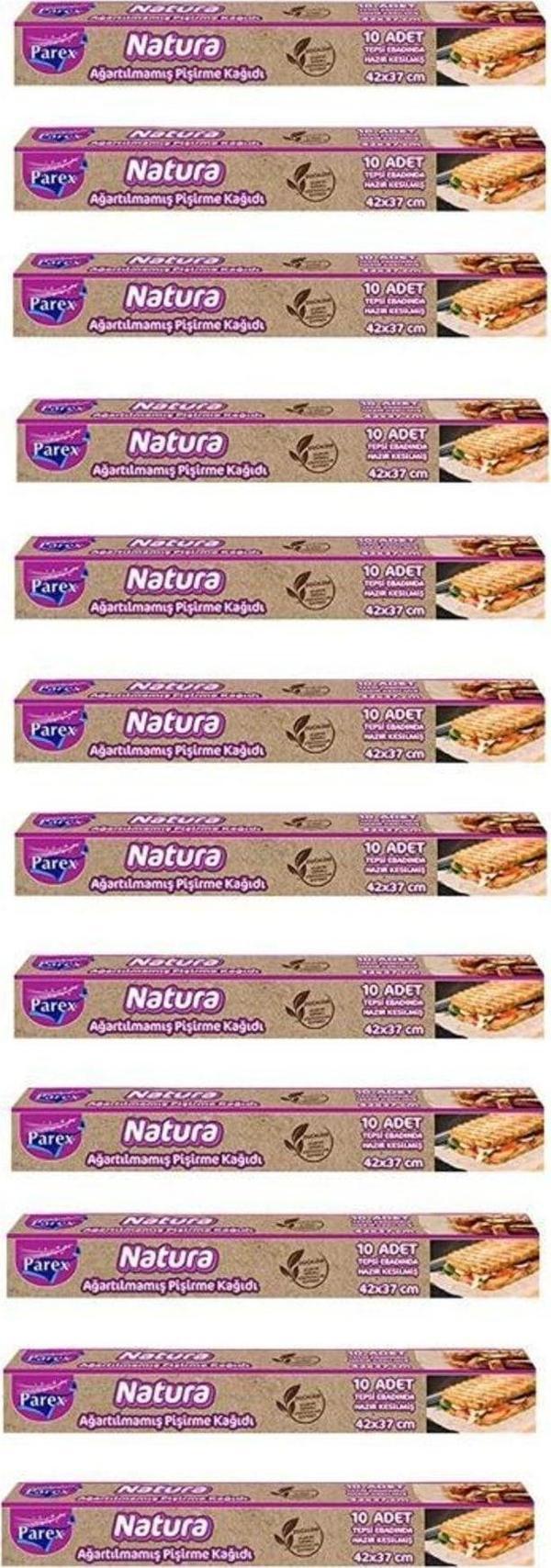 Parex Natura Ağartılmamış Hazır Kesim Pişirme Kağıdı 10’Lu X 12 Adet - Image 1