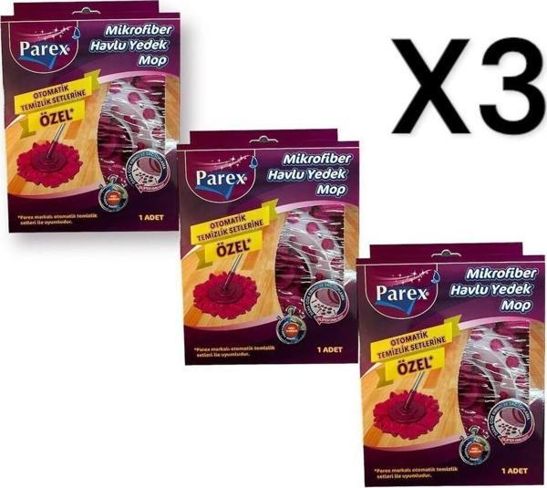 Parex Tüm Otomatik Temizlik Setlerine Uyumlu Yedek Mop X3 - Image 1