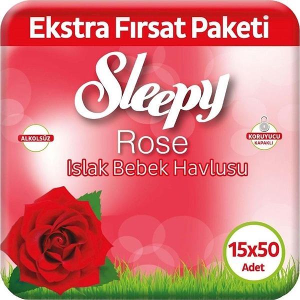 Sleepy Gül Kokulu Islak Havlu 15X50 Li 750 Yaprak - Image 1