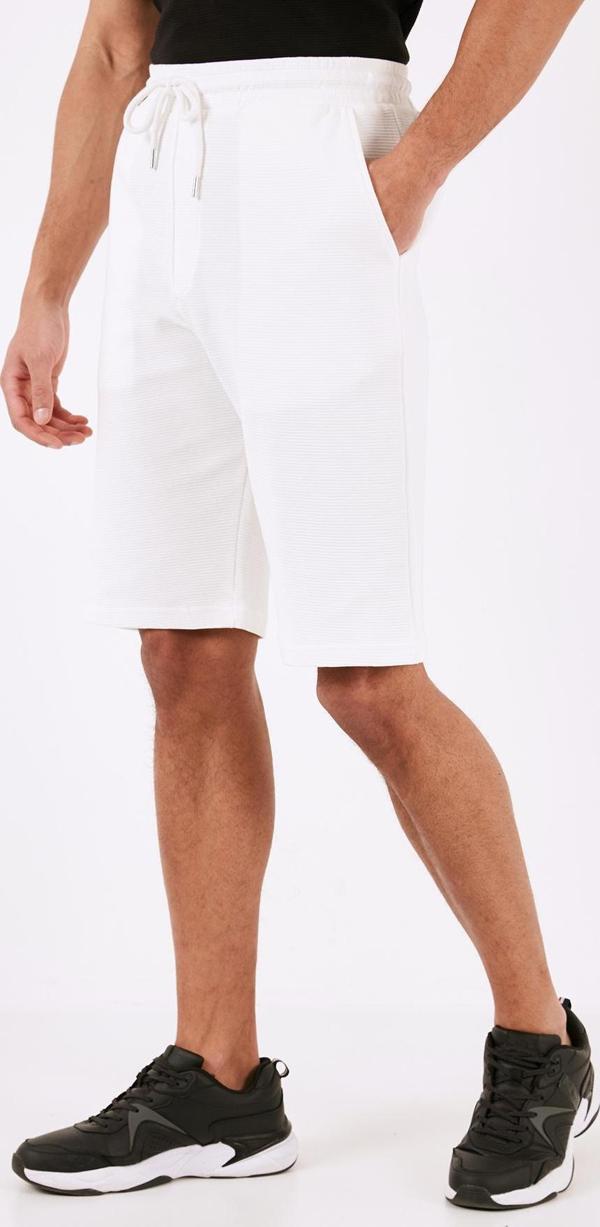 Buratti Pamuklu Relaxed Fit Cepli Erkek Short 5908023 EKRU - Image 1