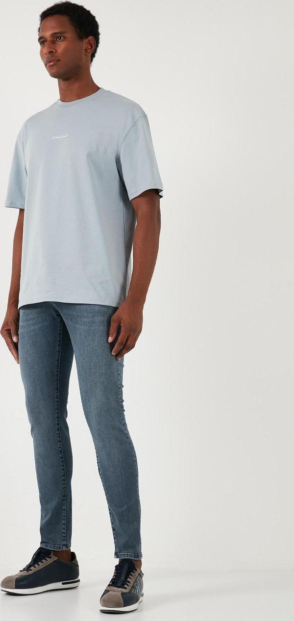 Buratti Streç Pamuklu Slim Fit Normal Bel Dar Paça Jeans Erkek Kot Pantolon 1120S02NAPOLI MAVİ - Image 1