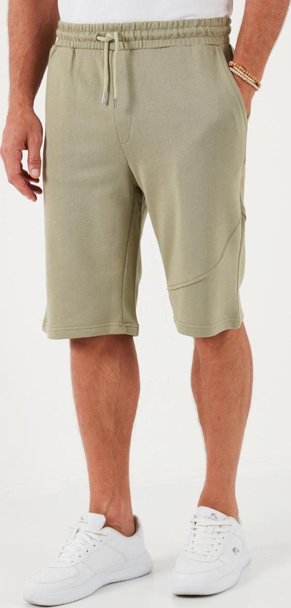 Buratti Belden Bağlamalı Pamuklu Cepli Regular Fit Erkek Short 5908041 Vizon Yeşili - Image 1