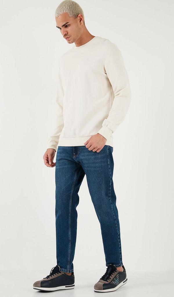 Buratti Streç Pamuklu Slim Fit Normal Bel Boru Paça Jeans Erkek Kot Pantolon 5900S28MILANO LACİVERT - Image 1