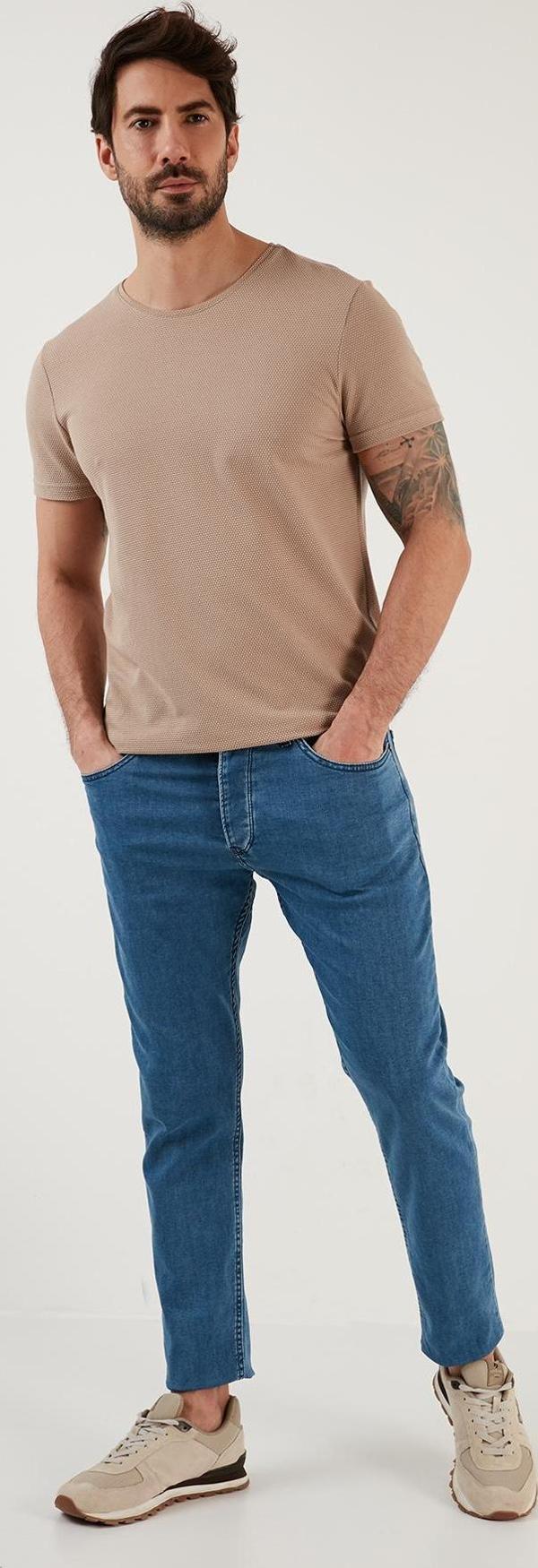 Buratti Pamuklu Normal Bel Regular Fit Düz Paça Jeans Erkek Kot Pantolon 6440301 MAVİ - Image 1