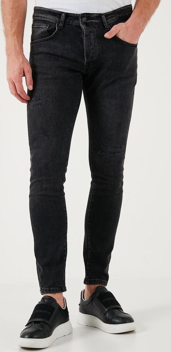 Buratti Streç Pamuklu Slim Fit Normal Bel Dar Paça Jeans Erkek Kot Pantolon 1115S06NAPOLI SİYAH - Image 1