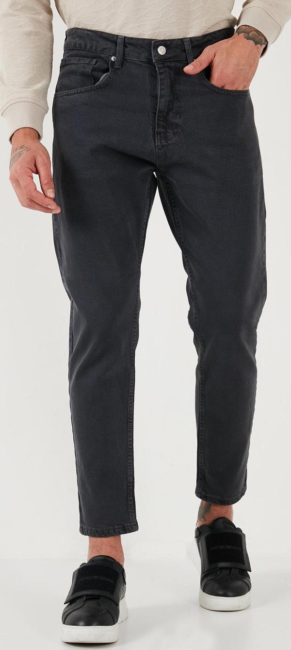 Buratti Streç Pamuklu Slim Fit Normal Bel Boru Paça Jeans Erkek Kot Pantolon 15900S31MILANO GRİ - Image 1