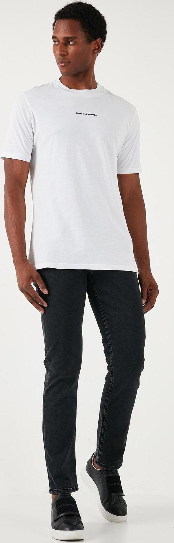 Buratti Streç Pamuklu Regular Fit Normal Bel Boru Paça Jeans Erkek Kot Pantolon 2211S23PARMA SİYAH - Image 1