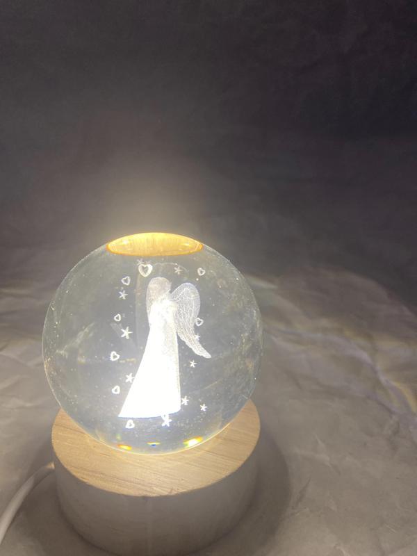 3D Led Işık Cam Küre Peri Tek Renk Gece Lambası 6 Cm - Image 1