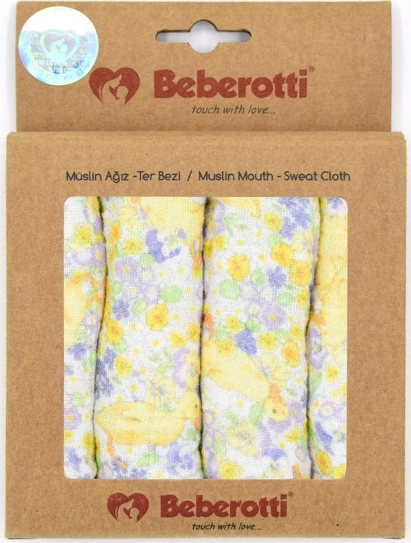 Beberotti 4'Lü Müslin Bebek Ağız Bezi 25X25 Cm - Image 1