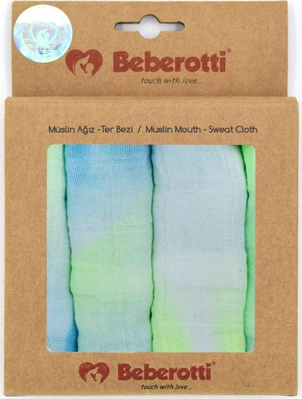 Beberotti 4'Lü Müslin Bebek Ağız Bezi 25X25 Cm - Image 1