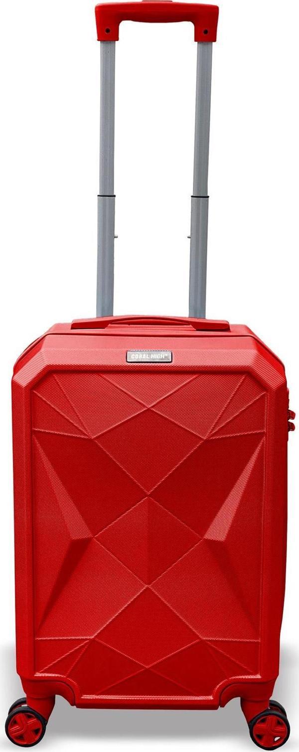 Coral High Diamond ABS Kırmızı Küçük Boy Valiz 16621 - Image 1