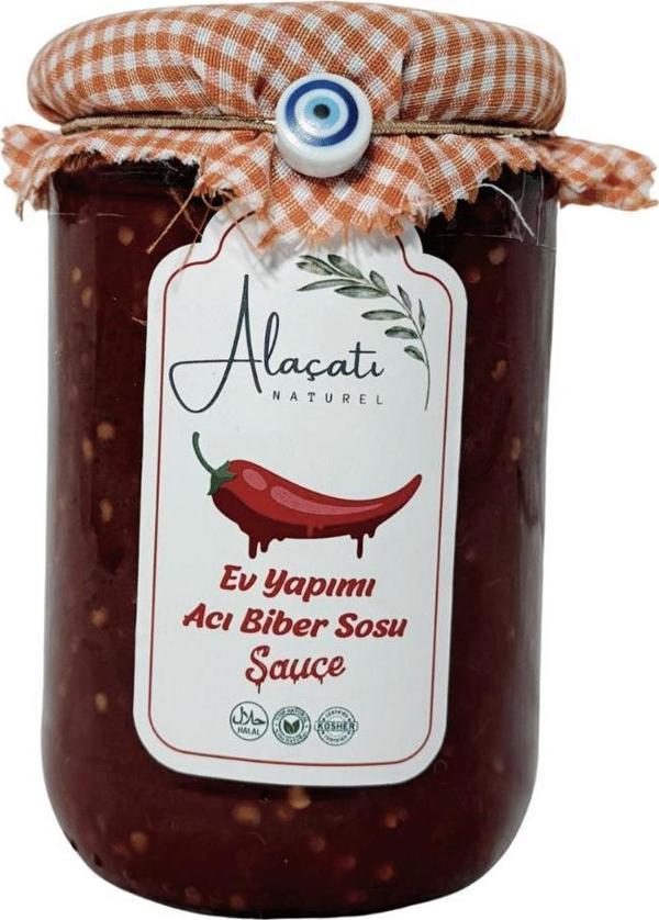 Alaçatı Naturel Ev Yapımı Acı Biber Sosu Sauce 600 g e - Image 1