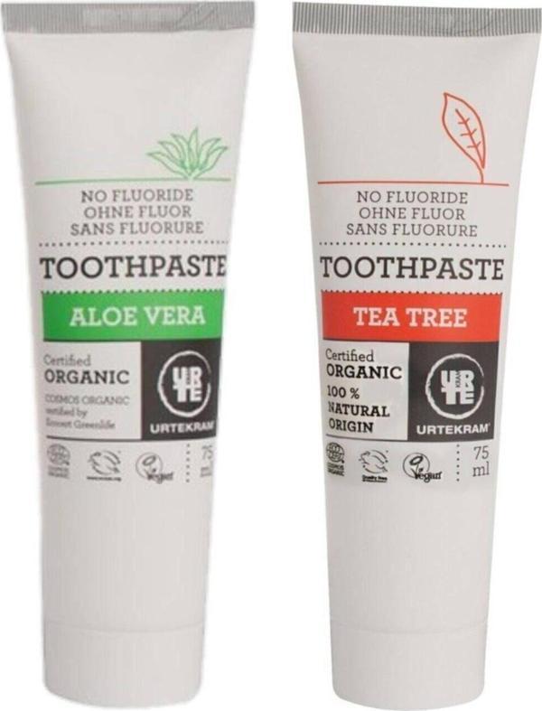 Urtekram Organik Aloe Veralı 75 Ml + Çay Ağacı 2'Li Diş Macunu 75 Ml - Image 1