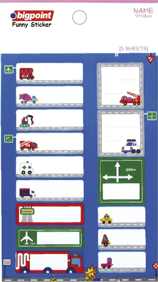 Bigpoint Sticker School Arabalar 5 Yaprak - Image 1