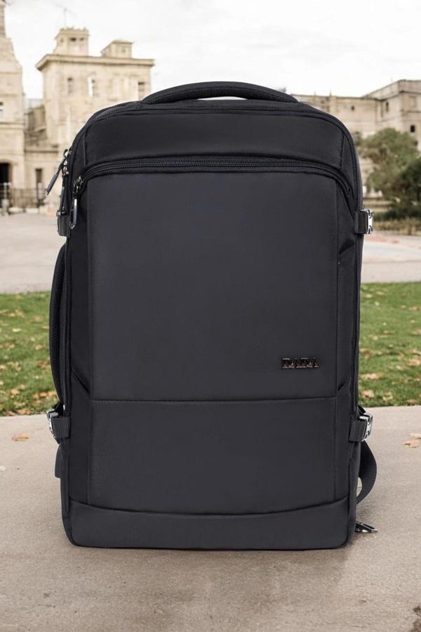 Siyah Su Geçirmez Oxford Kumaş Ortopedik Laptop Sırt Çantası - Image 1