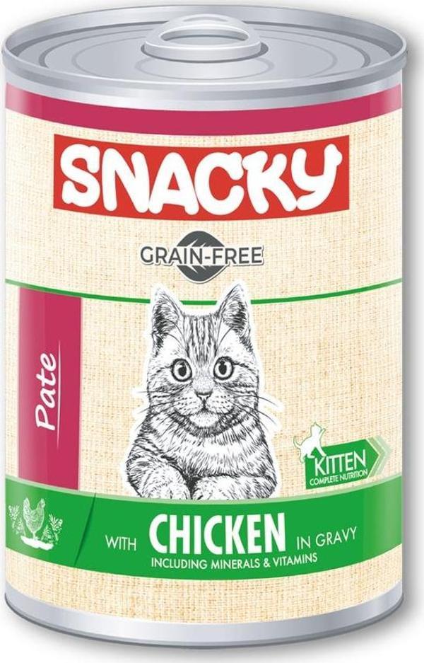 Snacky Tahılsız 400 gr Pate/Konserve Tavuklu Yavru Kedi 12'li - Image 1