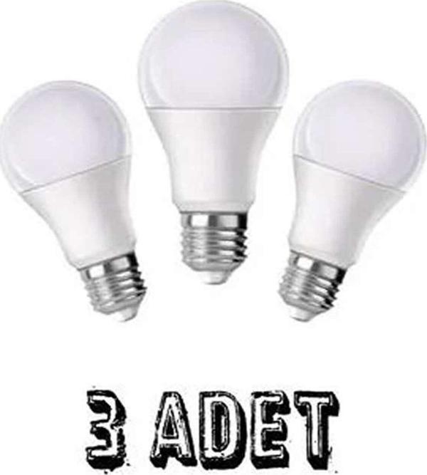 Led Ampul E27 Normal Duy 9w Beyaz Işık 3 Adet 3llllbeyaz - Image 1