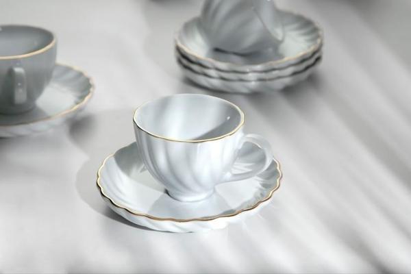 Nehir Yasemin Beyaz 12 Parça Porselen Çay Takımı  92007 - Image 1
