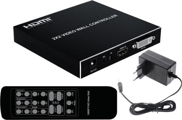 2x2 Video Wall Controller Duvar Ekran Genişletici 1 Giriş 4 Çıkış Ekran Bölme Birleştirme - Image 1