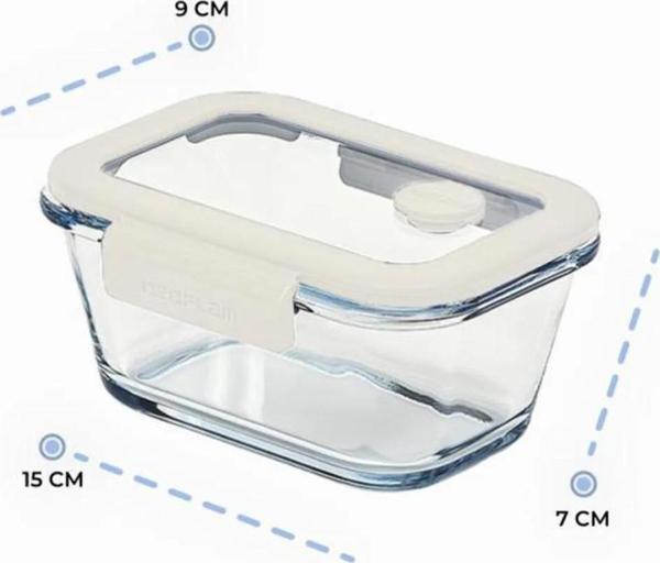Neoflam Fika Glace Vakumlu Cam Saklama Kabı  460 ML Bej - Image 1
