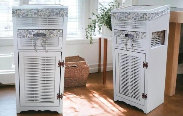 Home Ahşap Ekmek Sepetli Raflı Kiler Dolabı - Image 1