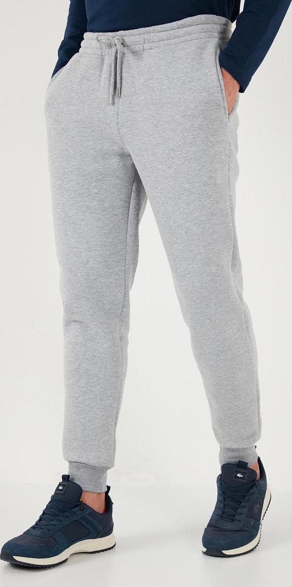 Buratti Pamuklu Regular Fit Normal Bel Cepli Erkek Eşofman Altı 5908060 GRİ MELANJ - Image 1