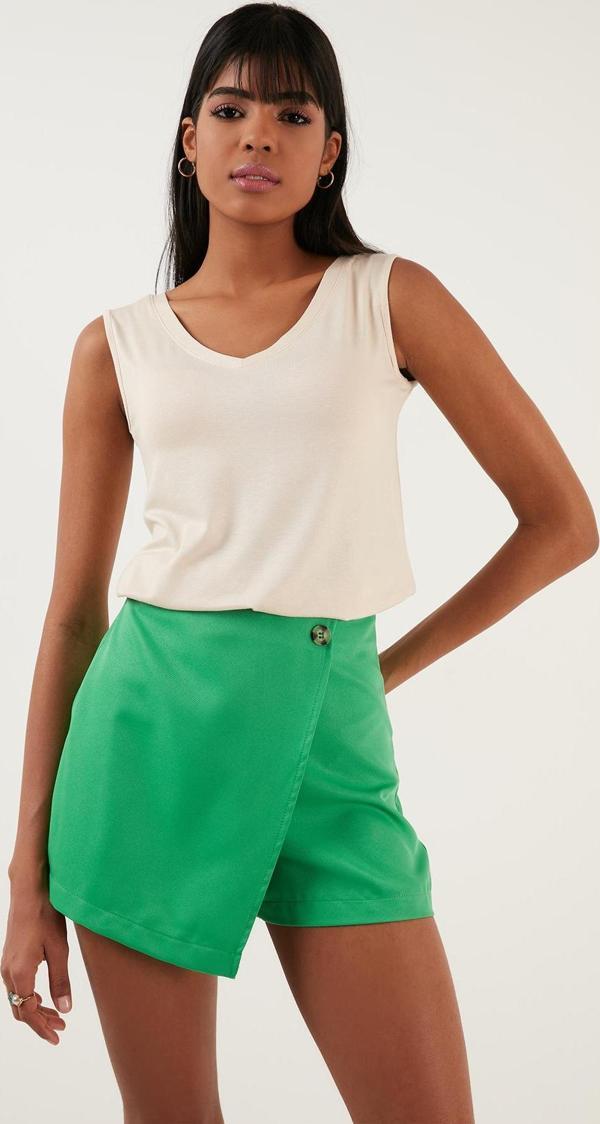 Lela Kalın Askılı V Yaka Bayan Bluz 5864384 TAŞ - Image 1