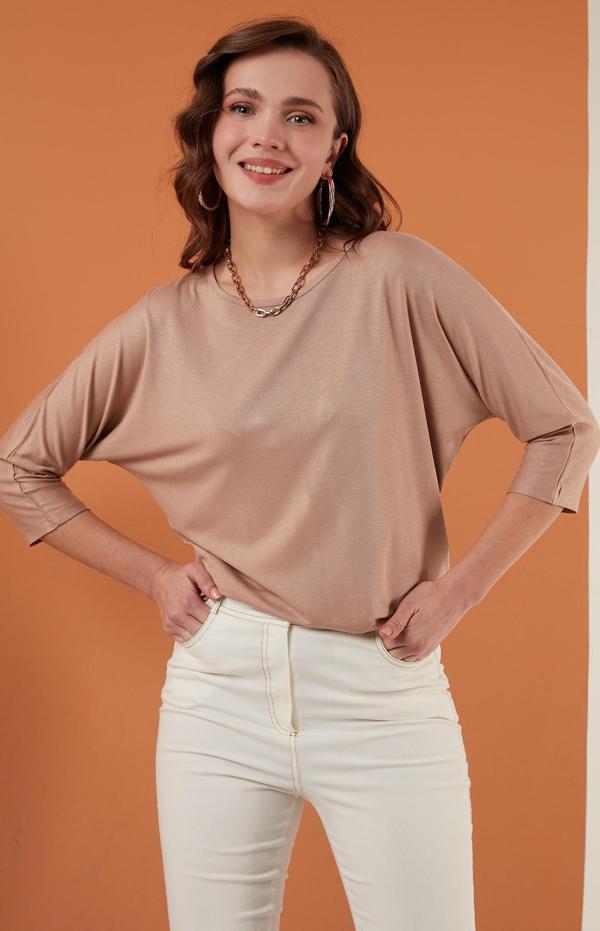 Lela Bisiklet Yaka Truvakar Kol Bayan Bluz 5861416Y BİSKÜVİ - Image 1