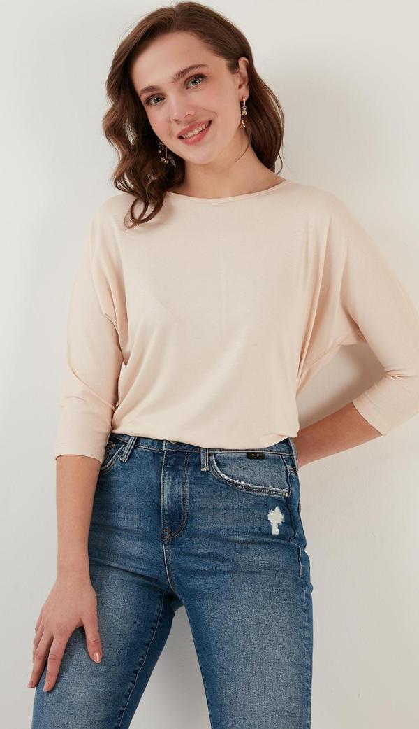 Lela Bisiklet Yaka Truvakar Kol Bayan Bluz 5861416Y TAŞ - Image 1