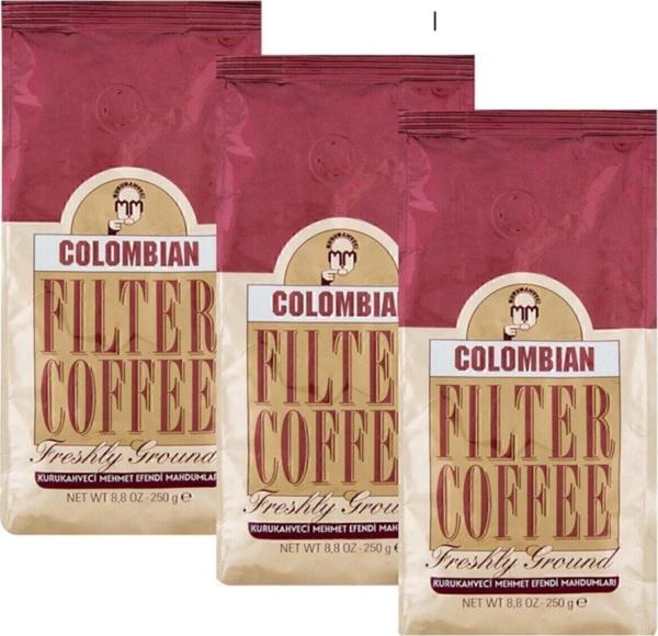 Kurukahveci Mehmet Efendi 3'Lü Set Kurukahveci Colombian Filtre Kahve 250 G X 3 Paket - Image 1
