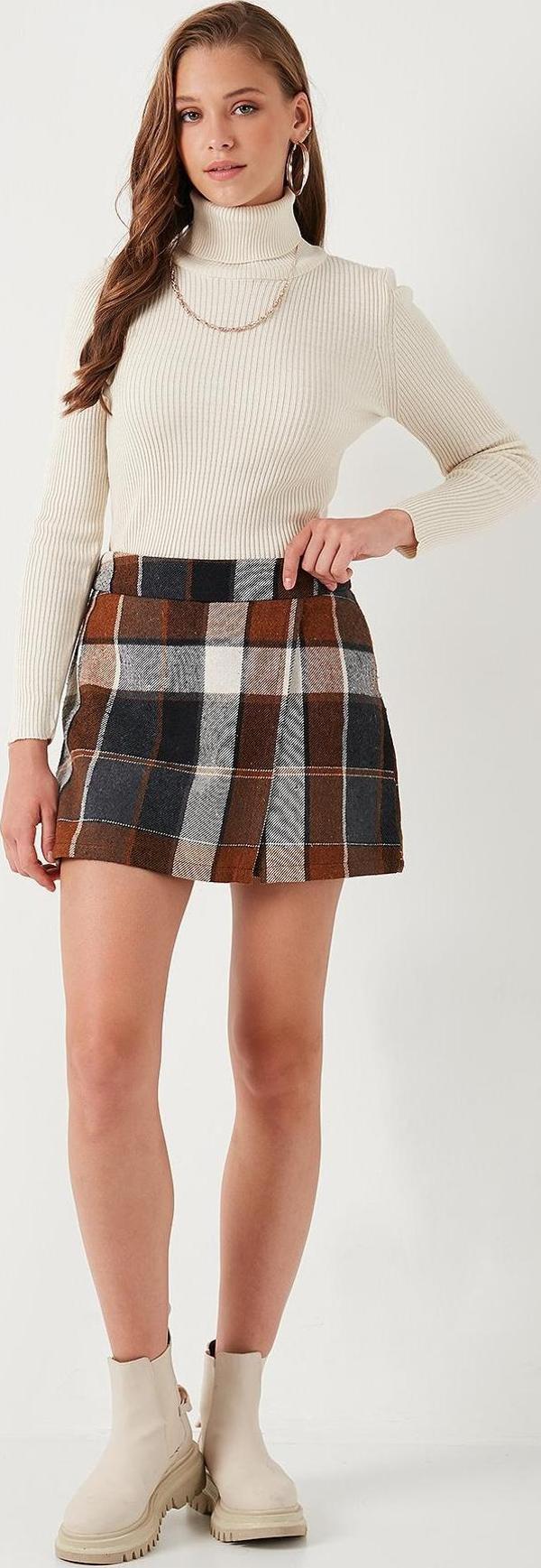 Lela Pamuk Karışımlı Regular Fit Kışlık Bayan Şort Etek 61100015 ANTRASİT - Image 1