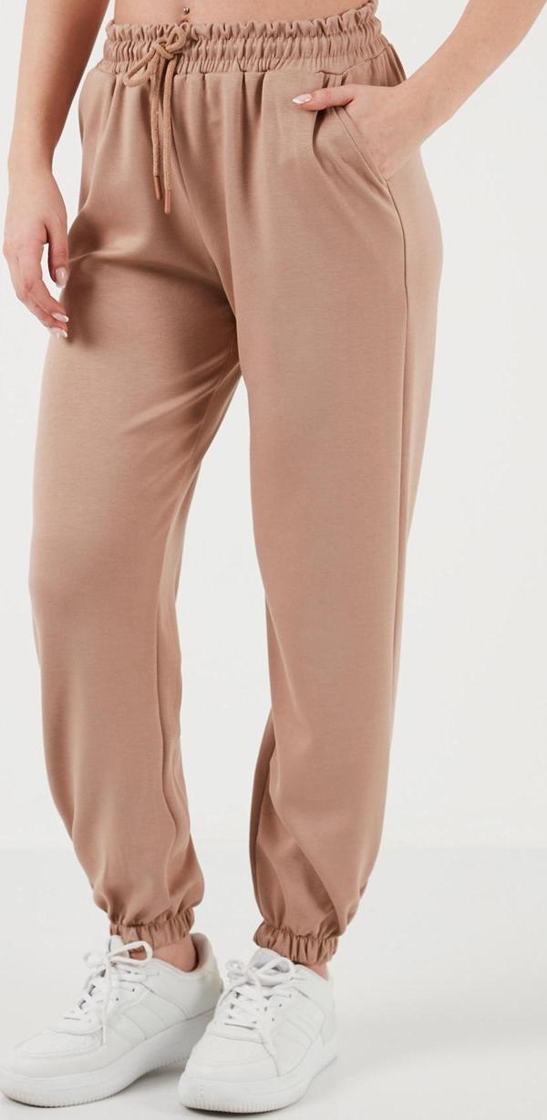 Lela Regular Fit Cepli Bayan Eşofman Altı 5865798 BEJ - Image 1