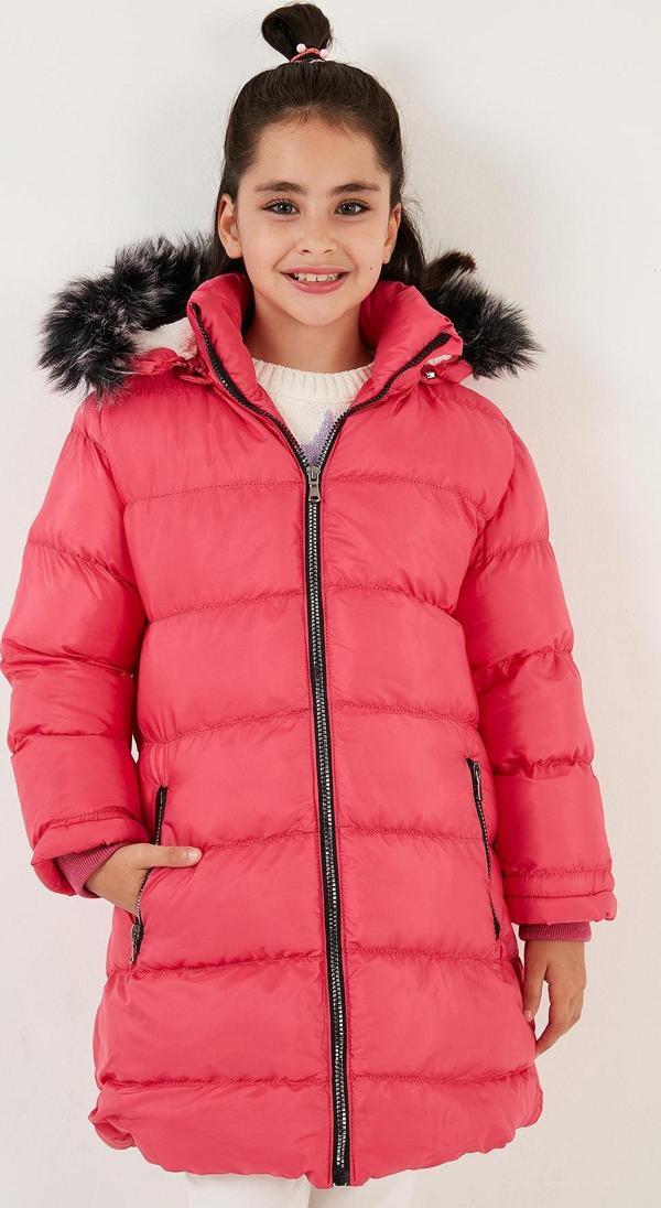 Lela İçi Peluş Astarlı Çıkarılabilir Kapüşonlu Suya Dayanıklı Kız Çocuk Mont 5761910 FUŞYA - Image 1