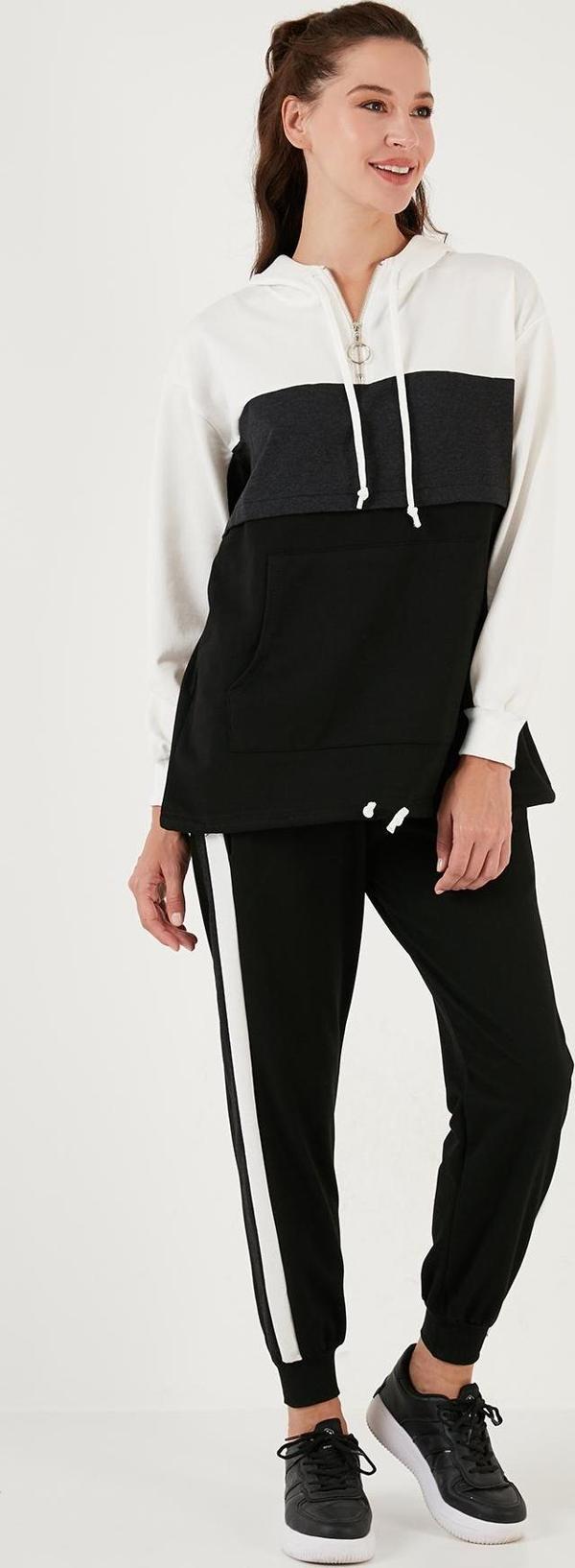 Lela Renk Bloklu Regular Fit Kapüşonlu Spor Bayan Takım 5863835 ANTRASİT - Image 1