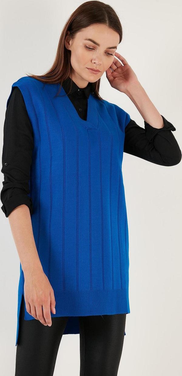 Lela V Yaka Uzun Triko Bayan Süveter 4616088 SAKS - Image 1