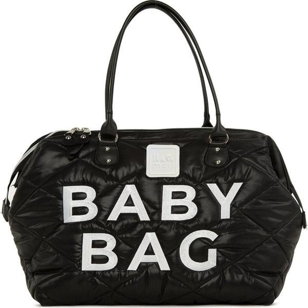 Bagmori Baby Bag Nakışlı Kapitone Şişme Anne Bebek Çantası Siyah - Image 1