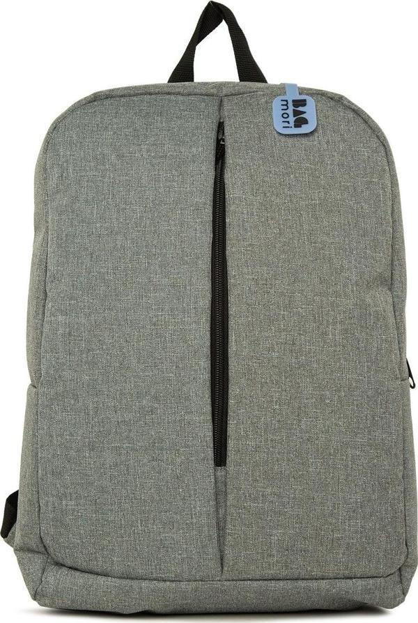 Bagmori Dikiş Detaylı Sırt Laptop Çantası Gri - Image 1