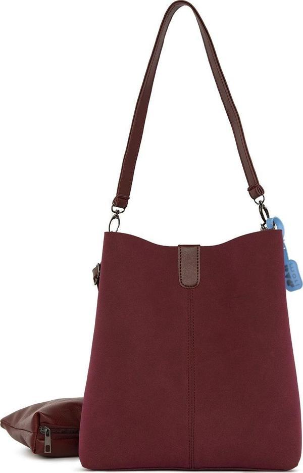 Bagmori Biritli Mıknatıslı Nubuk Çanta Bordo - Image 1