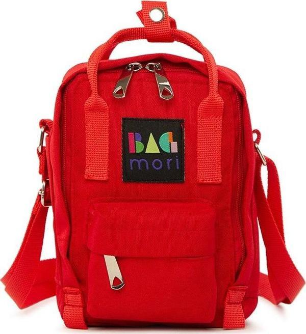 Bagmori Çapraz Kare Paraşüt Mini Çanta Kırmızı - Image 1