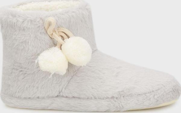 Lela Yumuşak Dokulu Peluş Ponponlu Bayan Panduf 6722003 GRİ - Image 1